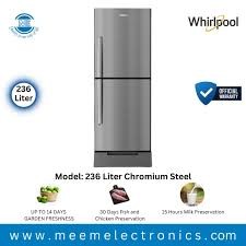 Whirlpool Fresh Magic Pro 236L Chromium Steel Refrigerator