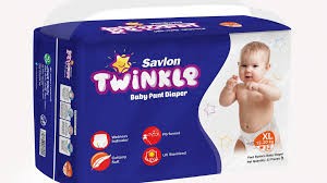 Savlon Twinkle Baby Pant Diaper XXL 34 pcs Get (XXL 3pcs pack Free)