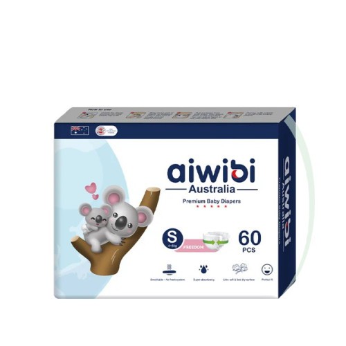 Aiwibi Australian Premium Baby Diaper Belt (S 4-8 Kg) 60 Pcs